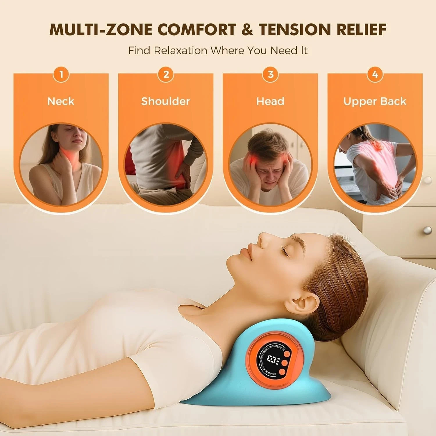 Neck Massager 2026 New Upgrade 3 in 1 Portable Massager with Heat &Comfortabl…
