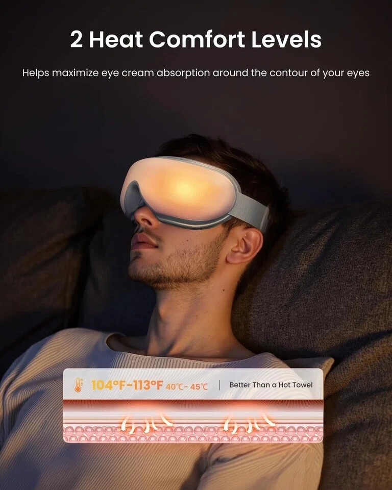 Masajeador De Ojos Con Control Remoto, Calor Y Compresión, Ideal Como Regalo NEW