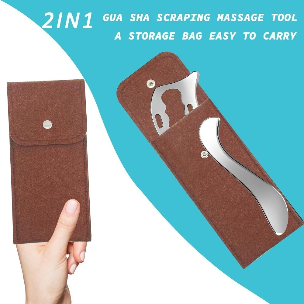 2-in-1 Stainless Steel Gua Sha Muscle Scraper Tool, Myofascial Scraping Tools