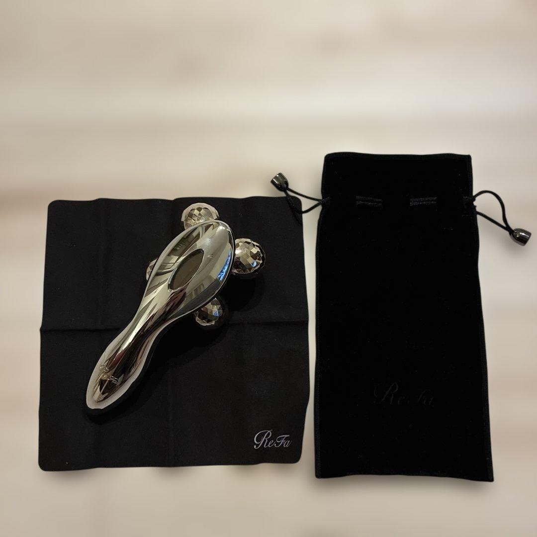 ReFa ReF4 Silver Facial Roller 3D Balls, Pouch, Authentic