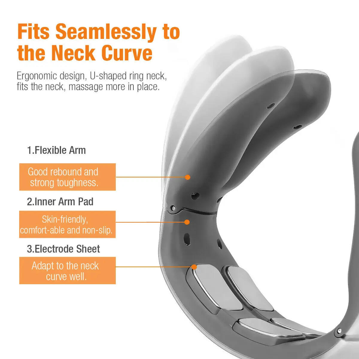 Electric Neck Shoulder Pulse Massager Kneading 4 Head TENS Magnetic Pulse