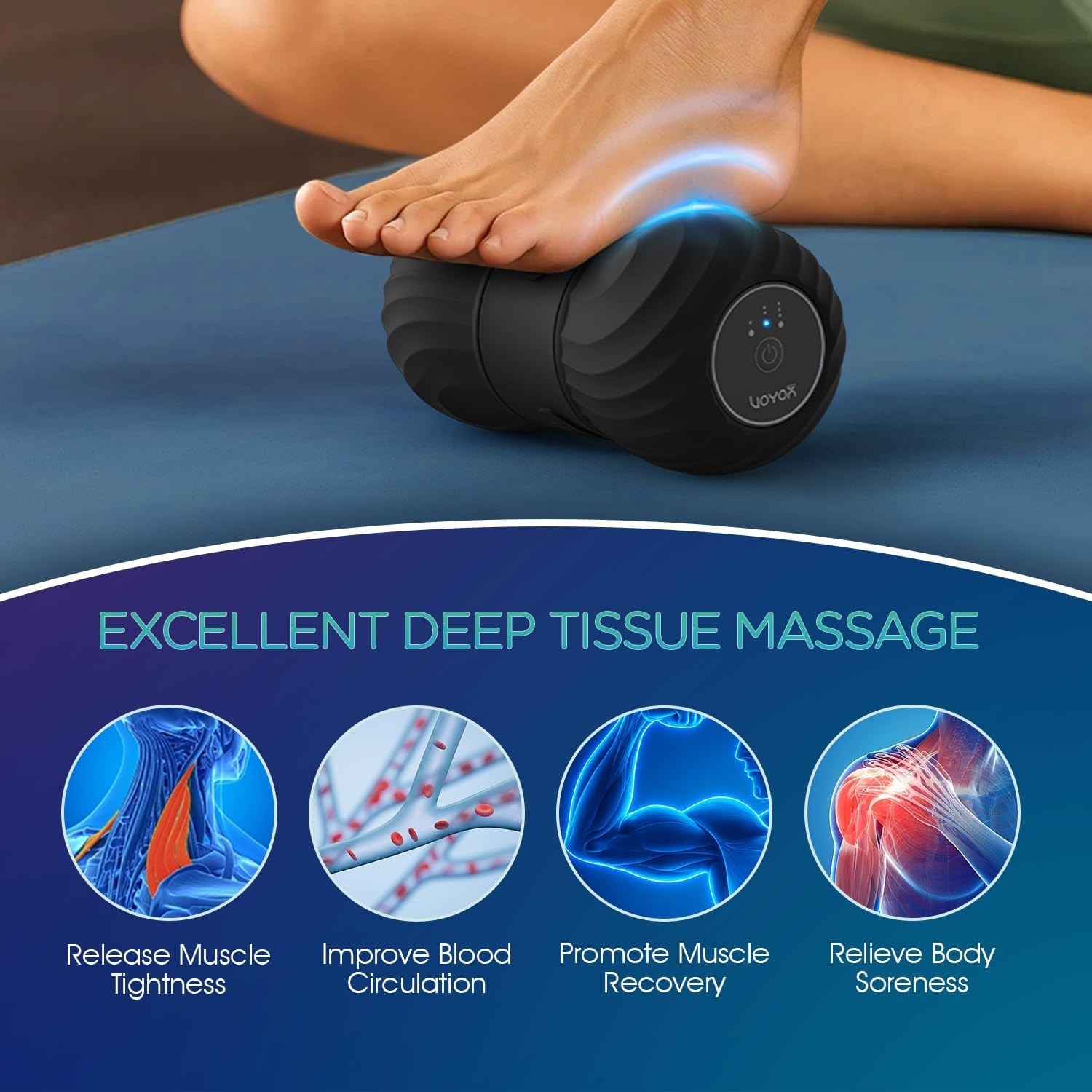 Cordless Vibrating Massage Ball for Back, Neck, Legs – Rechargeable Design