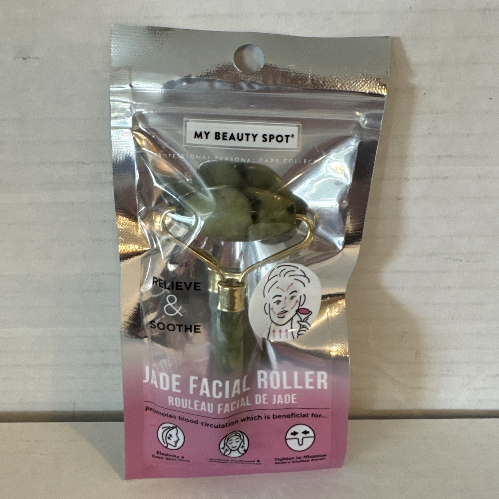 My Beauty Spot Jade Facial Roller Relieve Soothe Promotes Blood Circulation