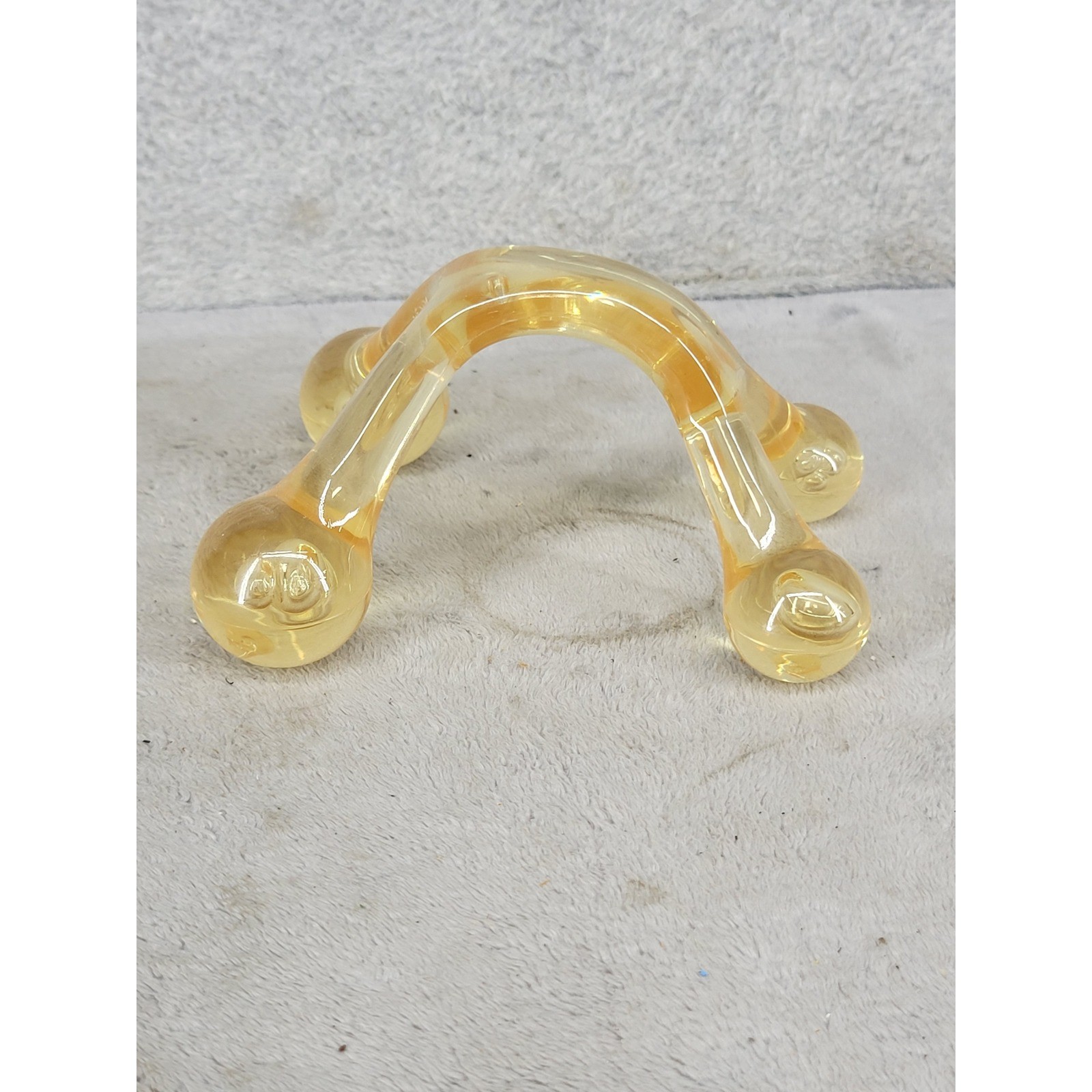 Amber Acrylic Quadruped Manual Handheld Deep Tissue Body Massager Tool Yellow