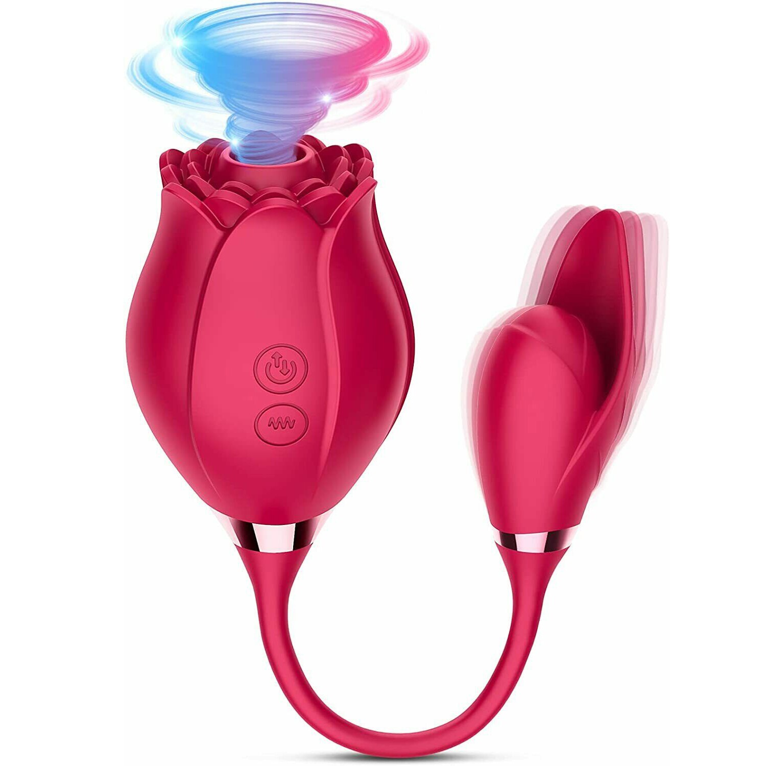 2 In 1 Personal Massager Rose Vibrator Sucker Women Massager Wand Waterproof