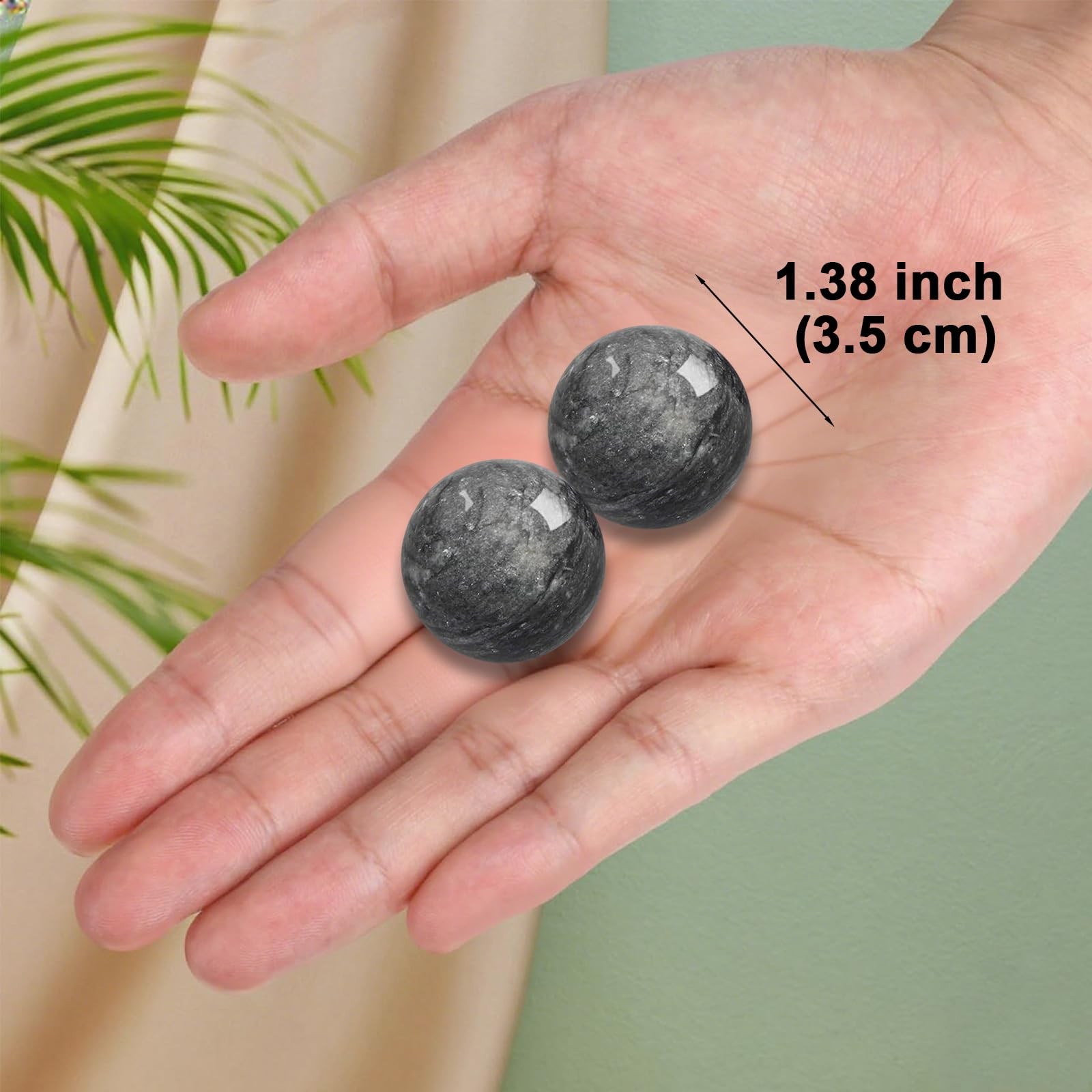 Traditional Chinese Baoding Balls, Marble Exercise Balls, Dark Grey, 2-Piece …