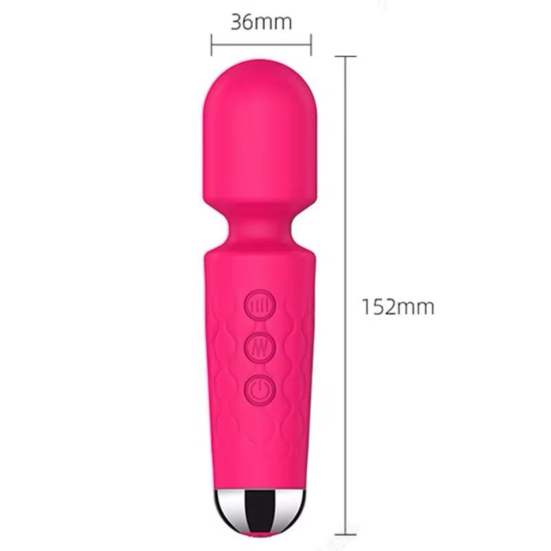 20 Speed Rechargeable Wand Massager USB Waterproof Silicone Body Massager