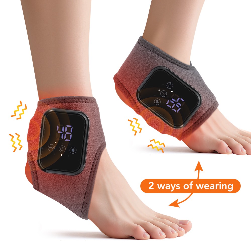 Electric Foot & Hand Massager with Vibration Heat Therapy for Ankle & Knee Joint