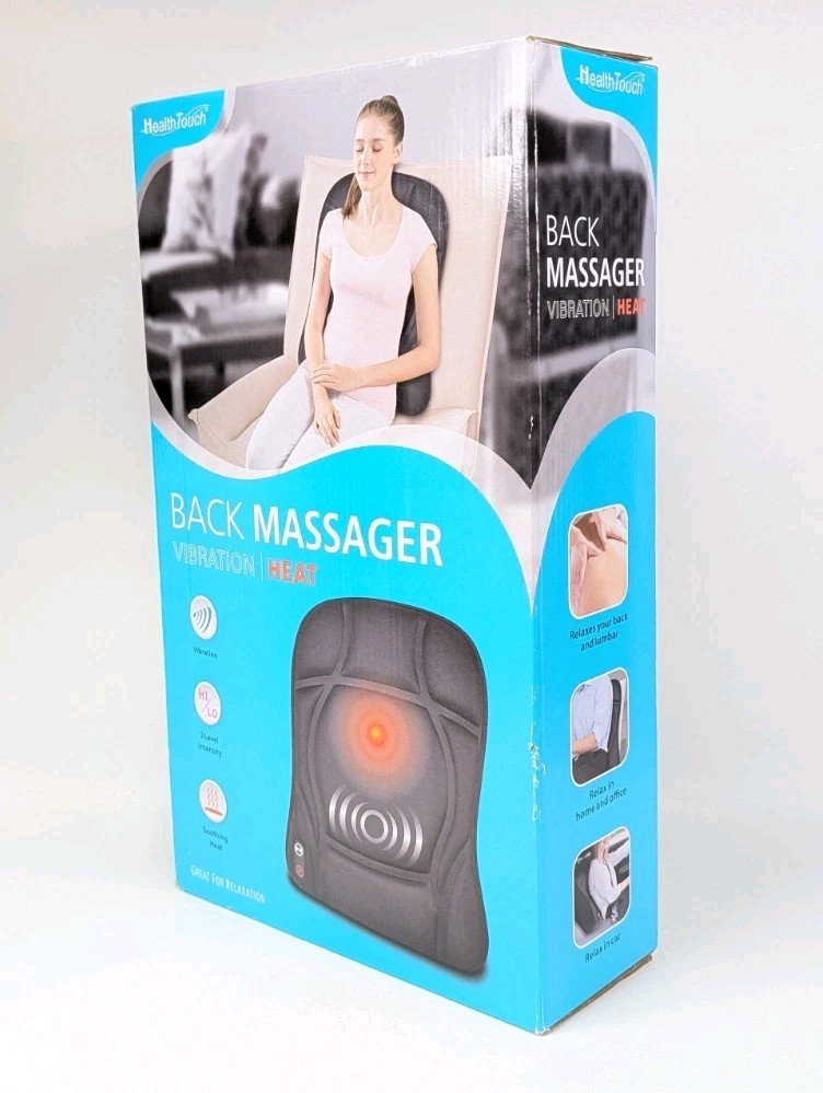 Health Touch Back Massager Vibration Massage, Soothing Heat (2 Modes)