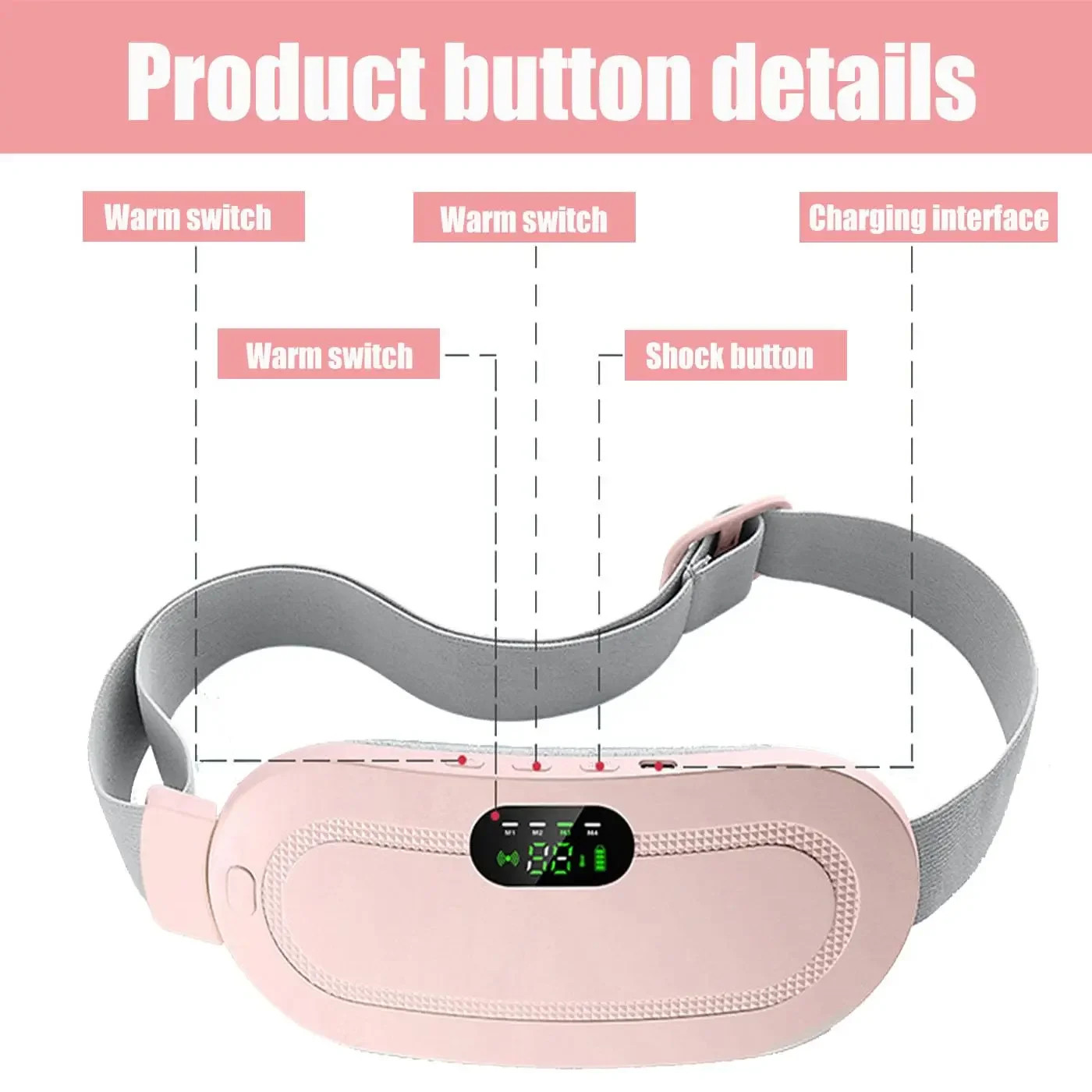 Portable Heated Massage Warming Palace Belt Intelligent Heating Waist Device for