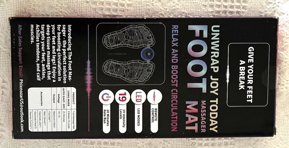 Foot Massager Mat EMS Circulation Booster 19 Modes LED Remote Relief for Sore Fe