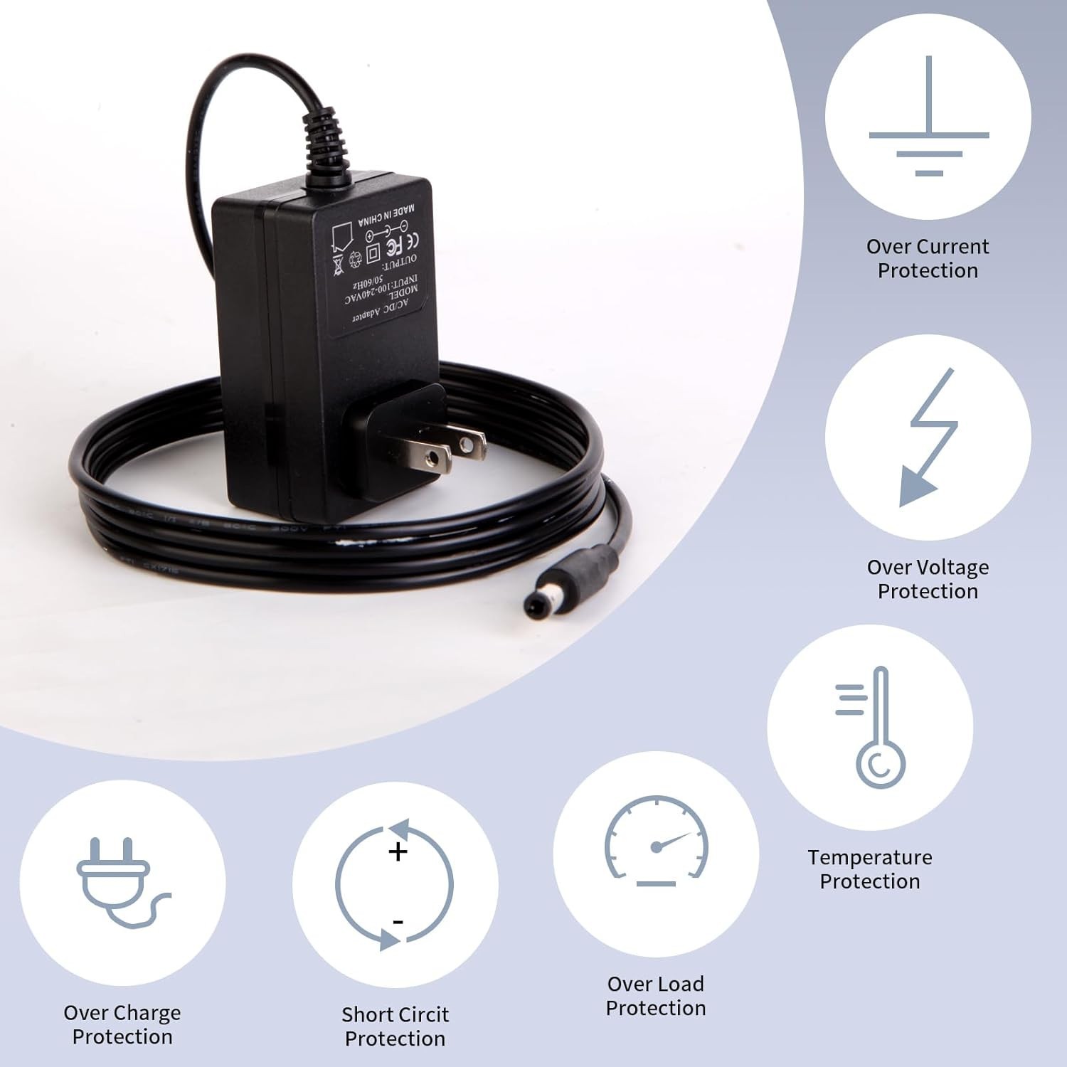AC DC Adapter Charger – 16.8V 1A with 8 Interchangeable Tips