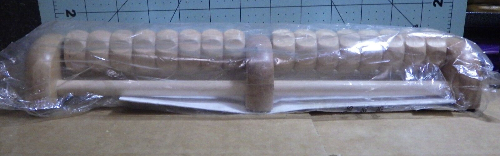 THERAFLOW dual foot single row roller massager wood non slip base 11X2 7/8