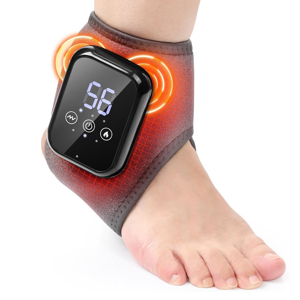Electric Foot Ankle Massager 3 Modes Heating Vibration Hot Compress Pain Relief