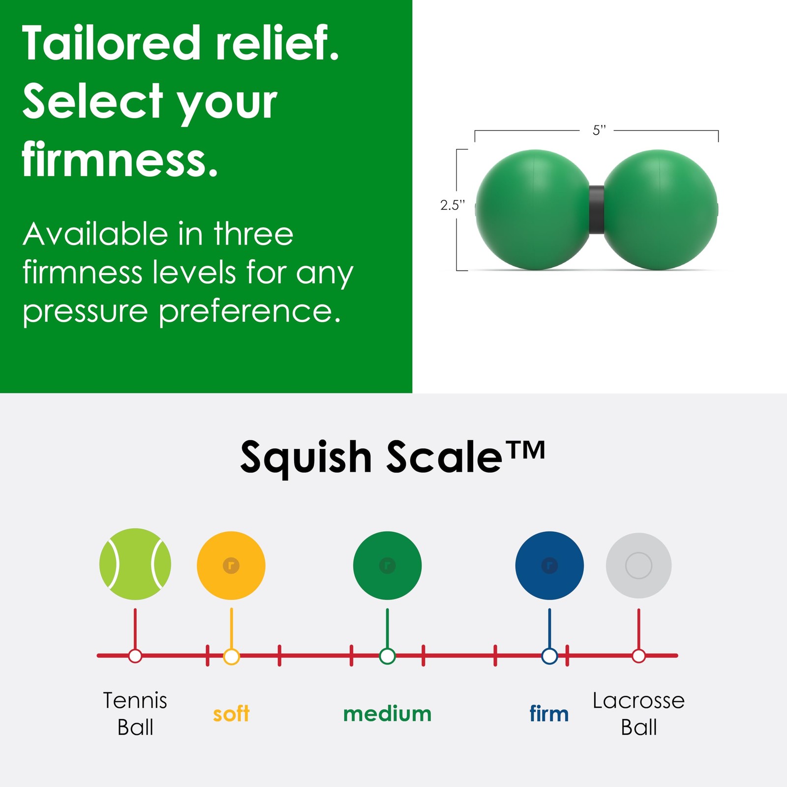2-in-1 Medium Peanut & Lacrosse Ball Roller | Deep Tissue Massage Tool for Fa…