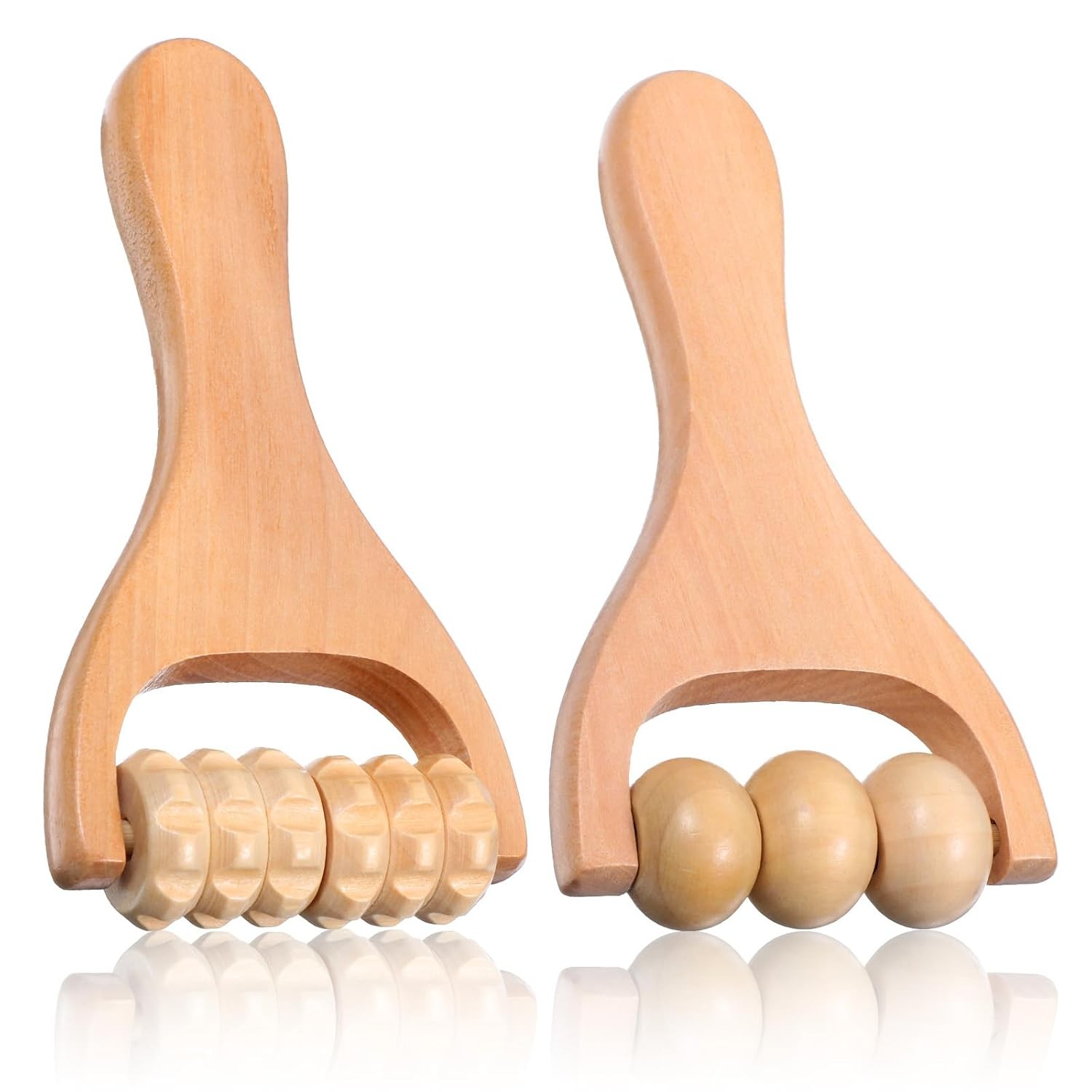 Wooden Massage Roller Handheld Wood Massager for Back Pain Relief Tool