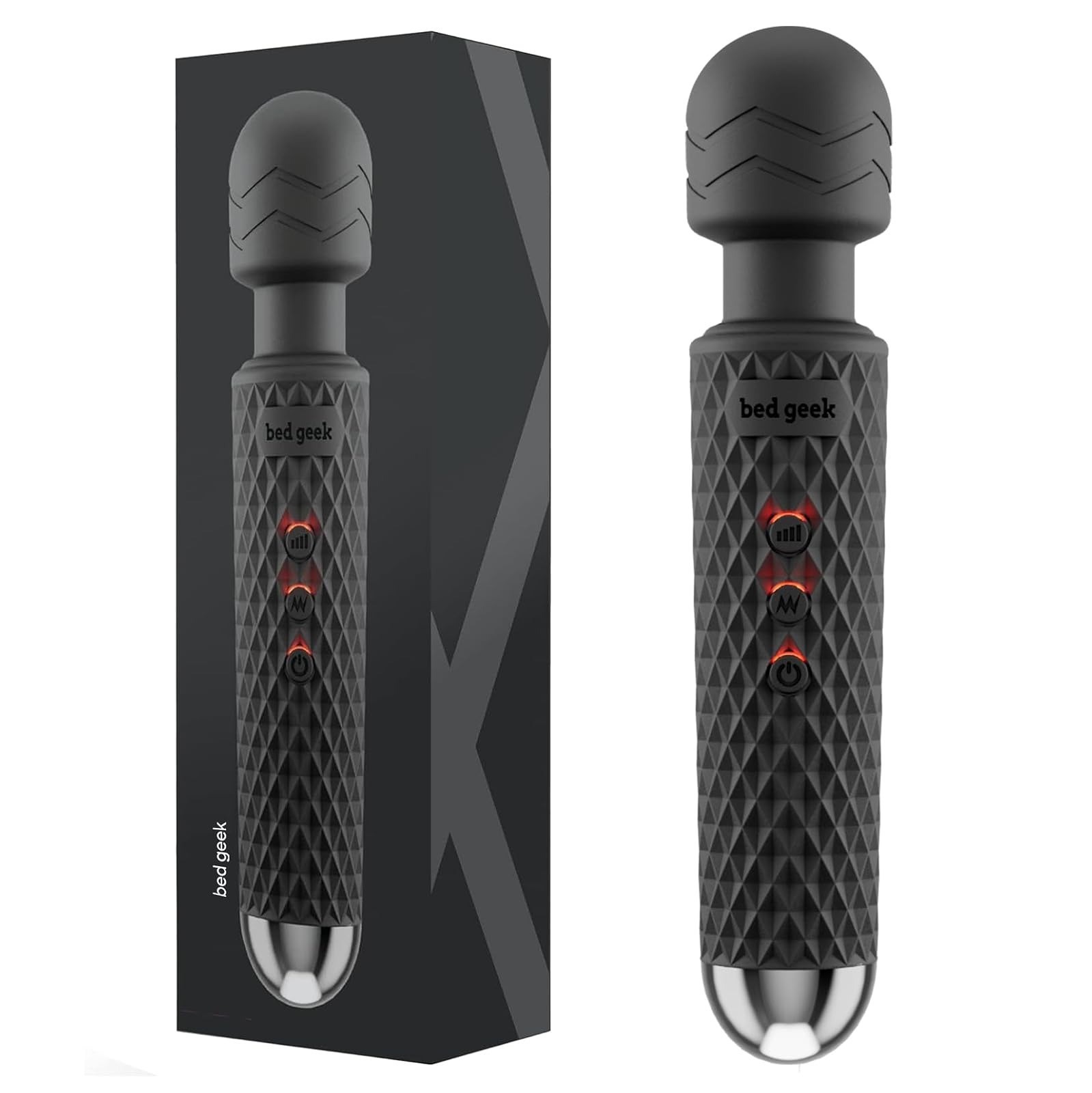 bed geek Handheld Cordless Wand Massager – Waterproof, USB Rechargeable
