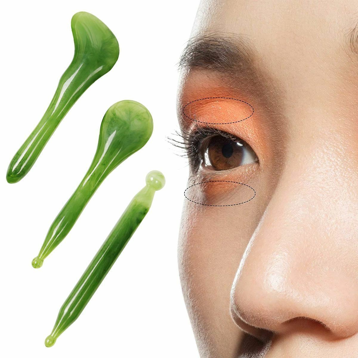 7Pcs Gua Sha Set Natural Resin Quartz Stone Shape Facial Body Massage Board Tool