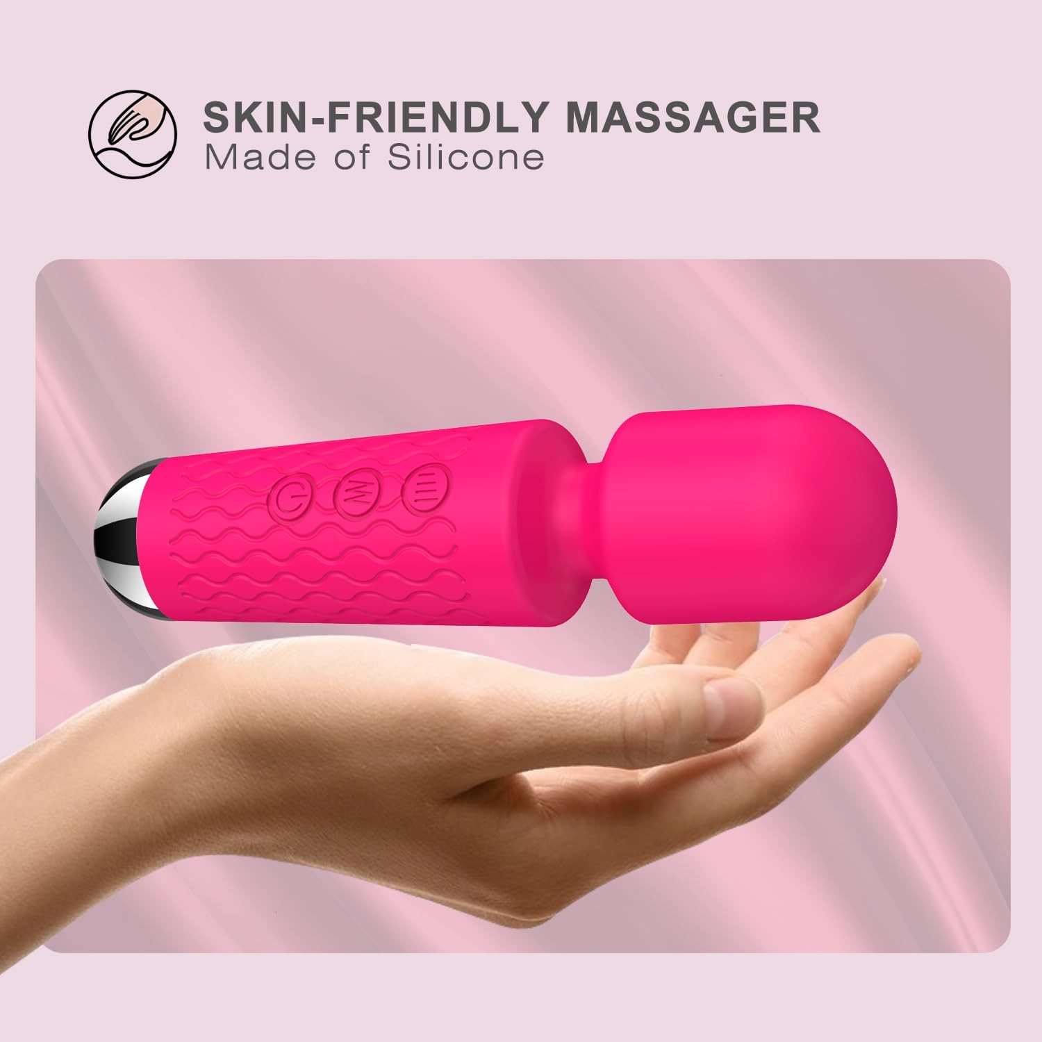 Personal Mini Massager, Handheld Wand Massager – Powerful Vibration Massager – P