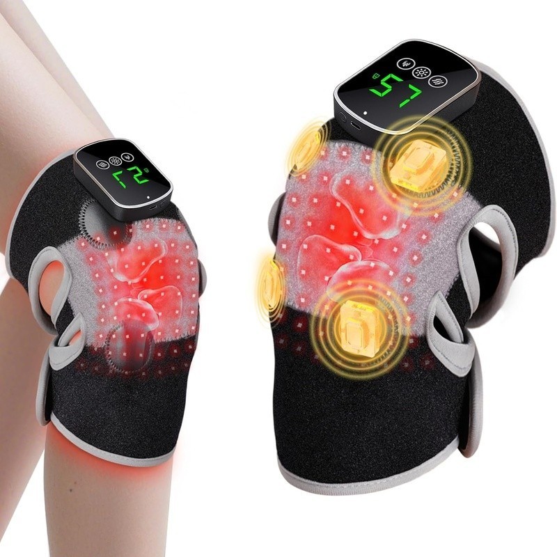 3-in-1 Knee Massager W/ Vibration Heat Red Light Therapy Portable Pain Relief US