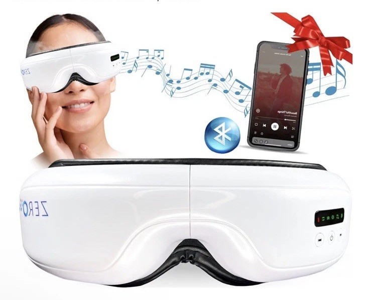 Heated Compression Eye Mask Music Face Massager Rechargeable Sleep Mask