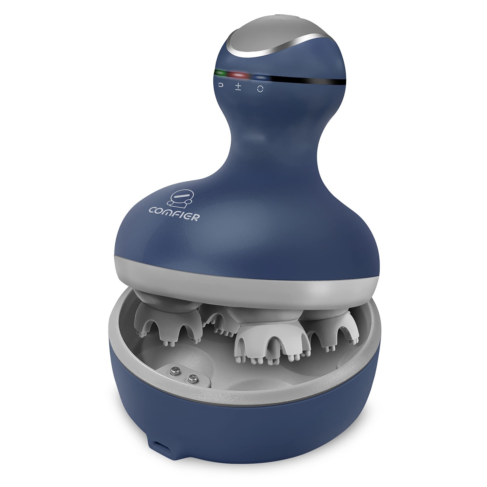 COMFIER Cordless Electric Scalp Massager with Mutlti-Modes 7 Piece Set, Blue