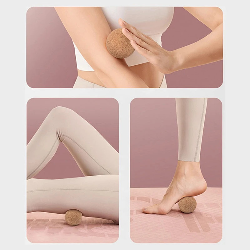 6cm Cork Massage Ball Back Foot Massager Yoga Ball Myofascial Ball Relax Muscles