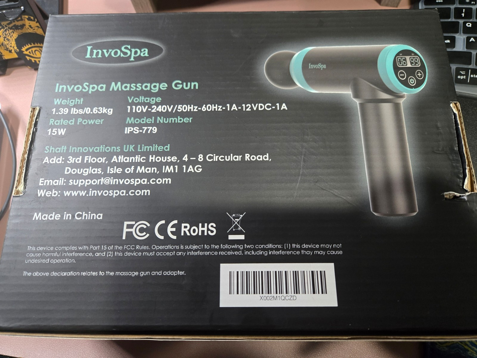 InvoSpa IPS-779 Massage Gun with Case Charger Attachments Original Box