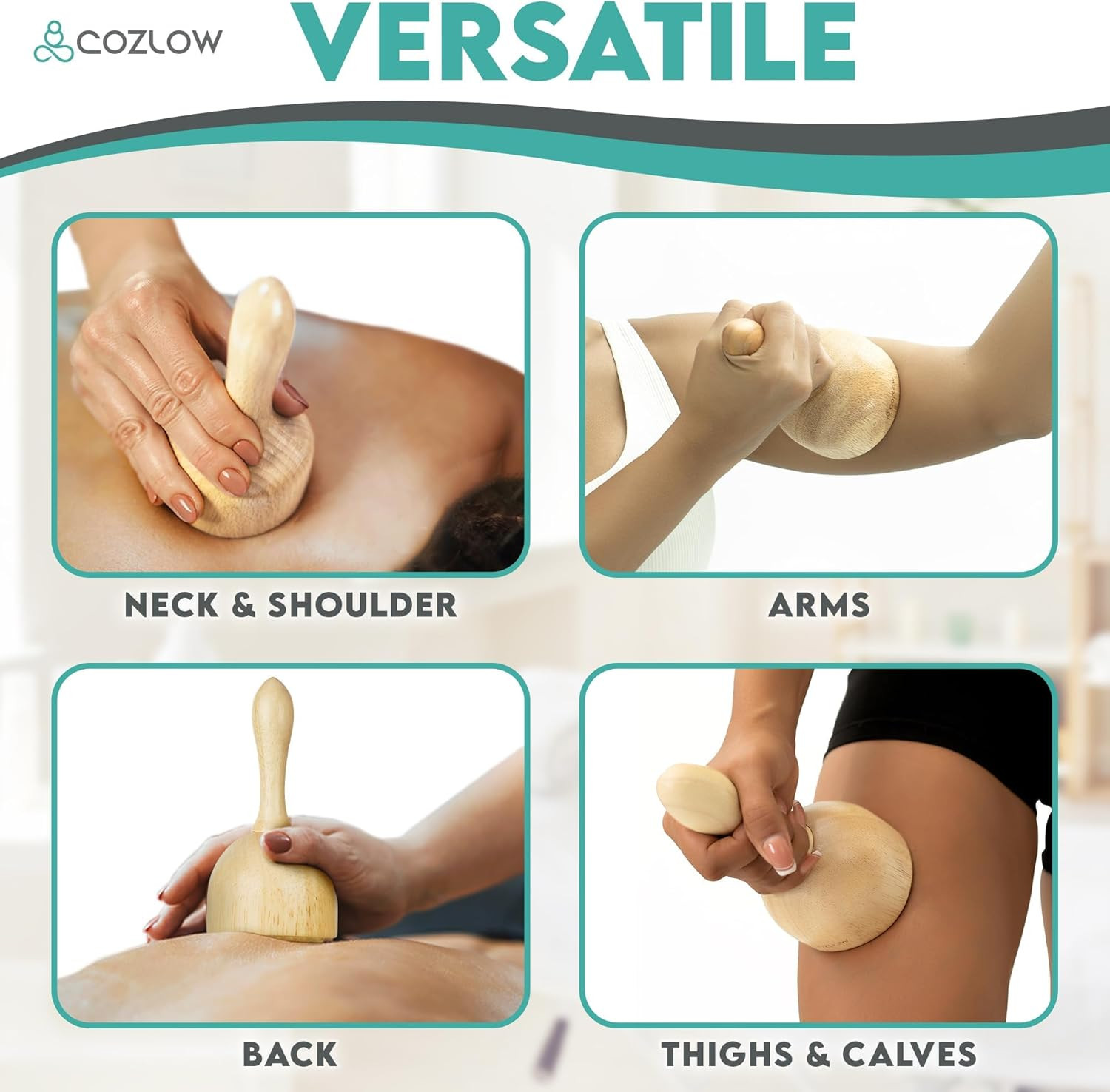 Wood Therapy Massage Cup & Roller for Body Sculpting & Lymphatic Drainage