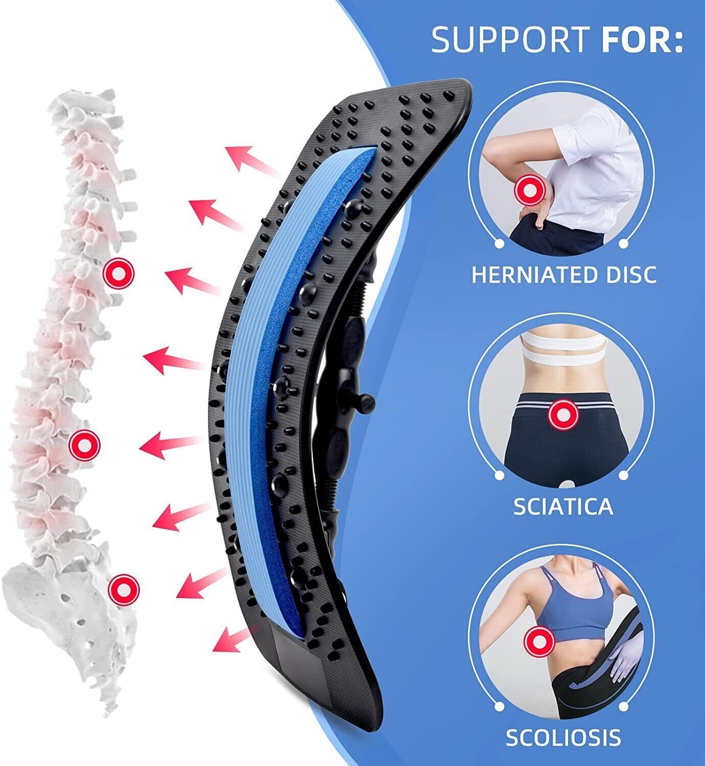 Back Stretcher, Popper Spine Upper Lower Back Pain Relief Cracker Device Lumbar