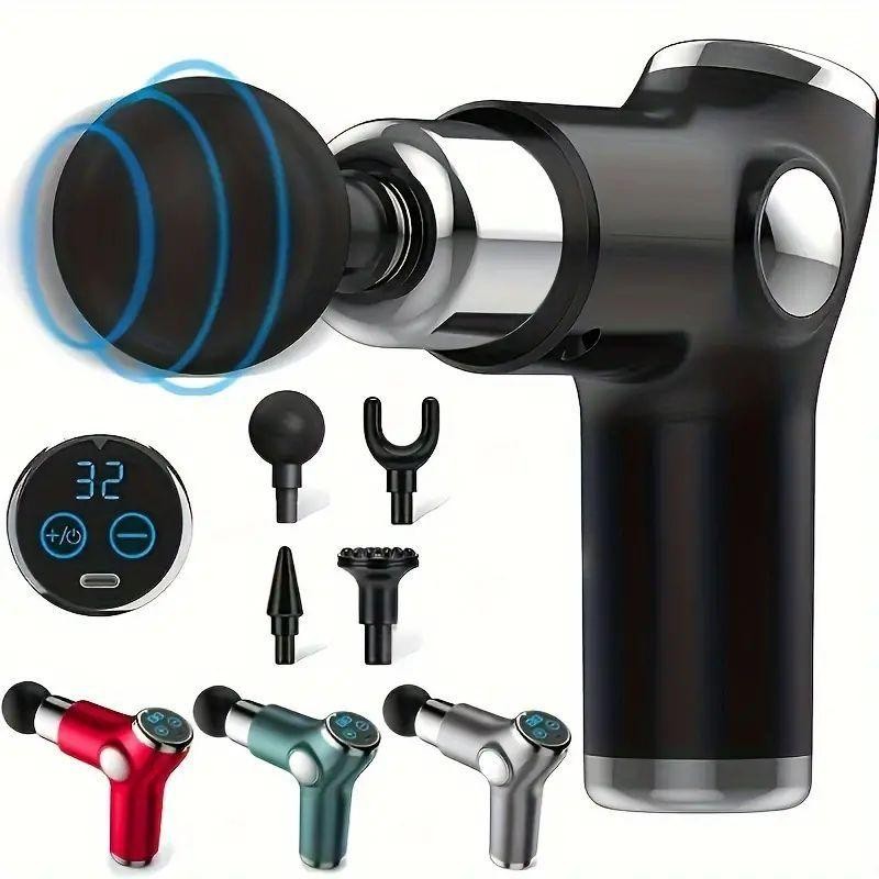 Fascia Gun Deep Tissue Massage Black Gray LED Display Multifunctional Device 32