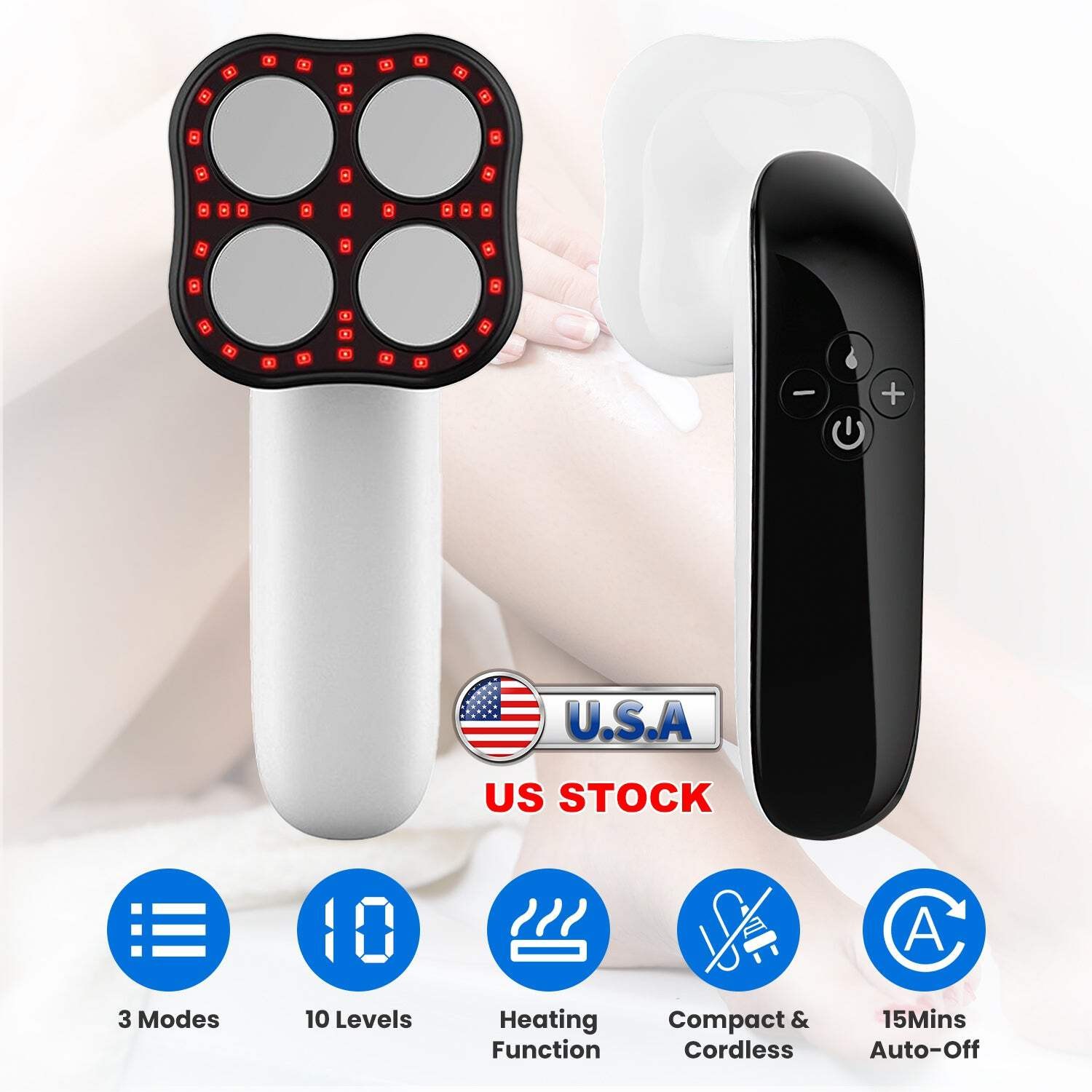 Body Shaping Machine Cordless Cellulite Massager Skin Tightening Device with 3 M