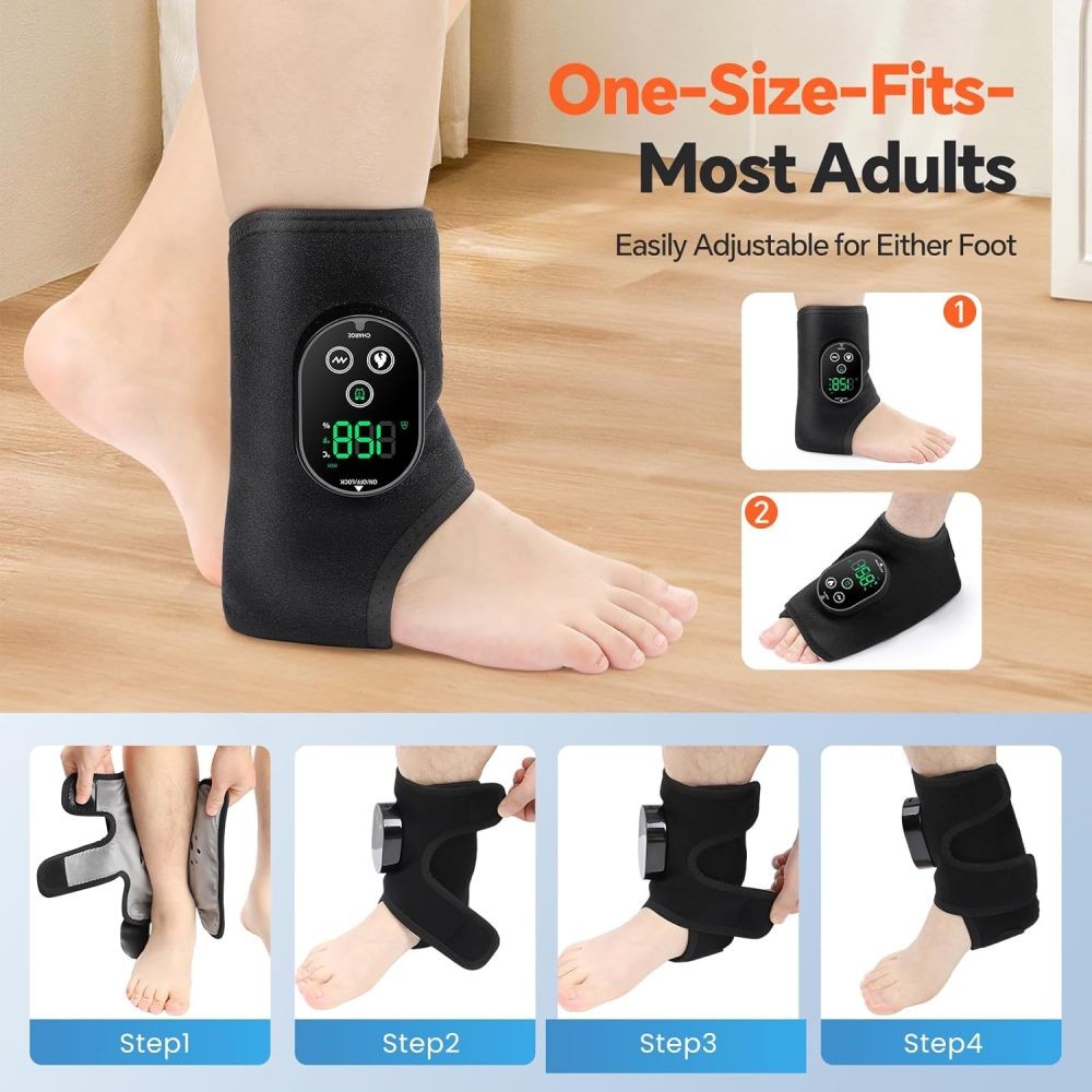 Electric Foot & Ankle Massager 6 Heat 3 Modes for Plantar Fasciitis Pain Relief