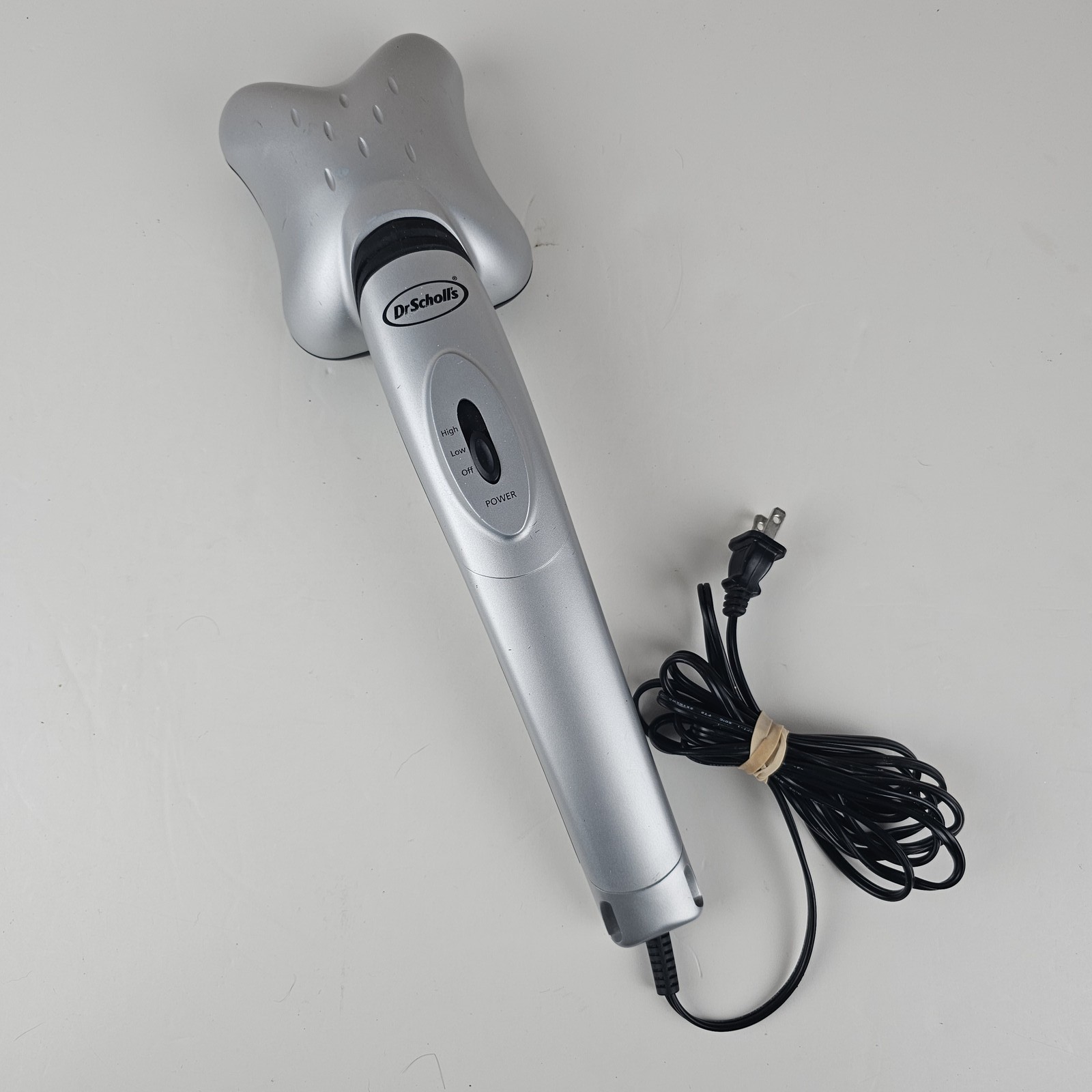 Dr. Scholl’s Handheld Percussion Massager DR7330 with High/Low Settings Silver