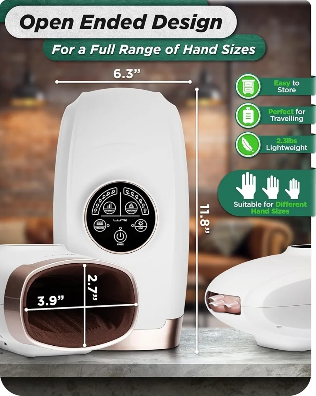 Lunix LX3 FSA Carpal Tunnel Massager, Hand and Wrist Massager with Heat