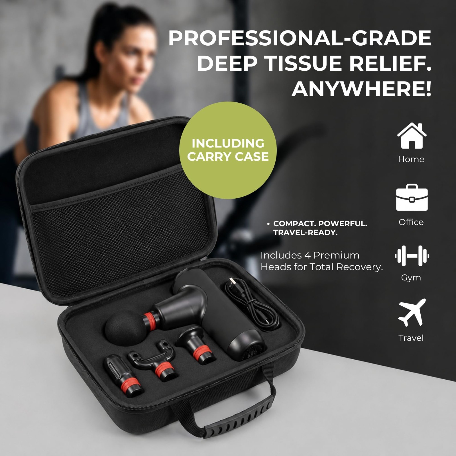 Portable Mini Massage Gun | Deep Tissue Percussion Muscle Massager | Travel Size