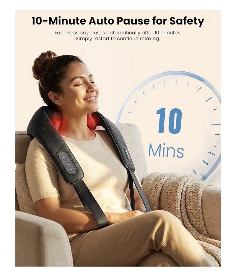 COMFIER Cordless Neck Massager with Heat, 4D Kneading Neck and Shoulder Massager