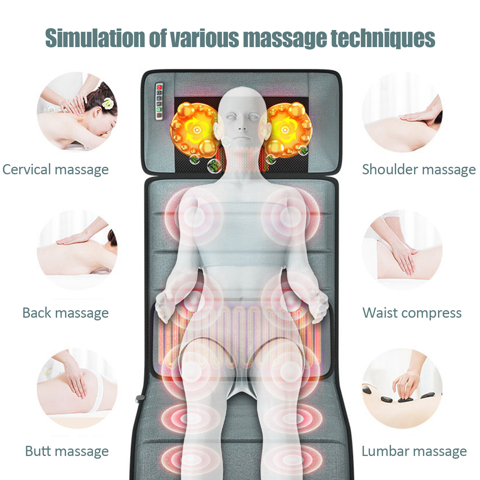 Massage Pad Full Body Bed Massager for Whole Body Relaxation Bed Massager