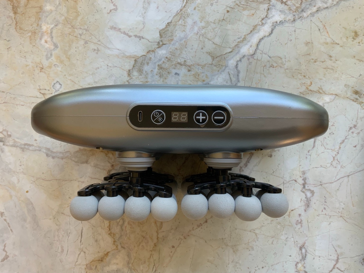 42-Head Fascia Gun 9 Modes Percussion Red Lite Deep Tissue Body Massager iconale