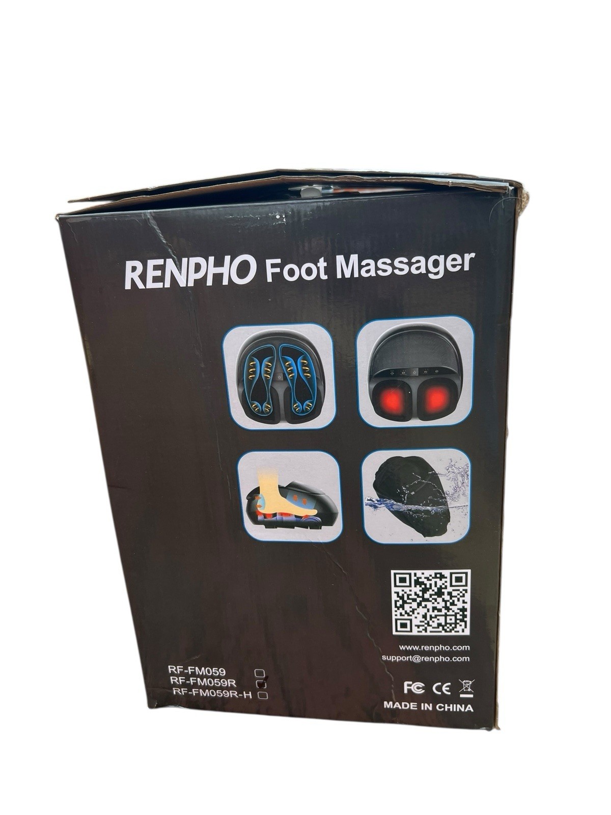 RENPHO Foot Massager RF-FM059/R Kneading Shiatsu Heat Air Compression – Black
