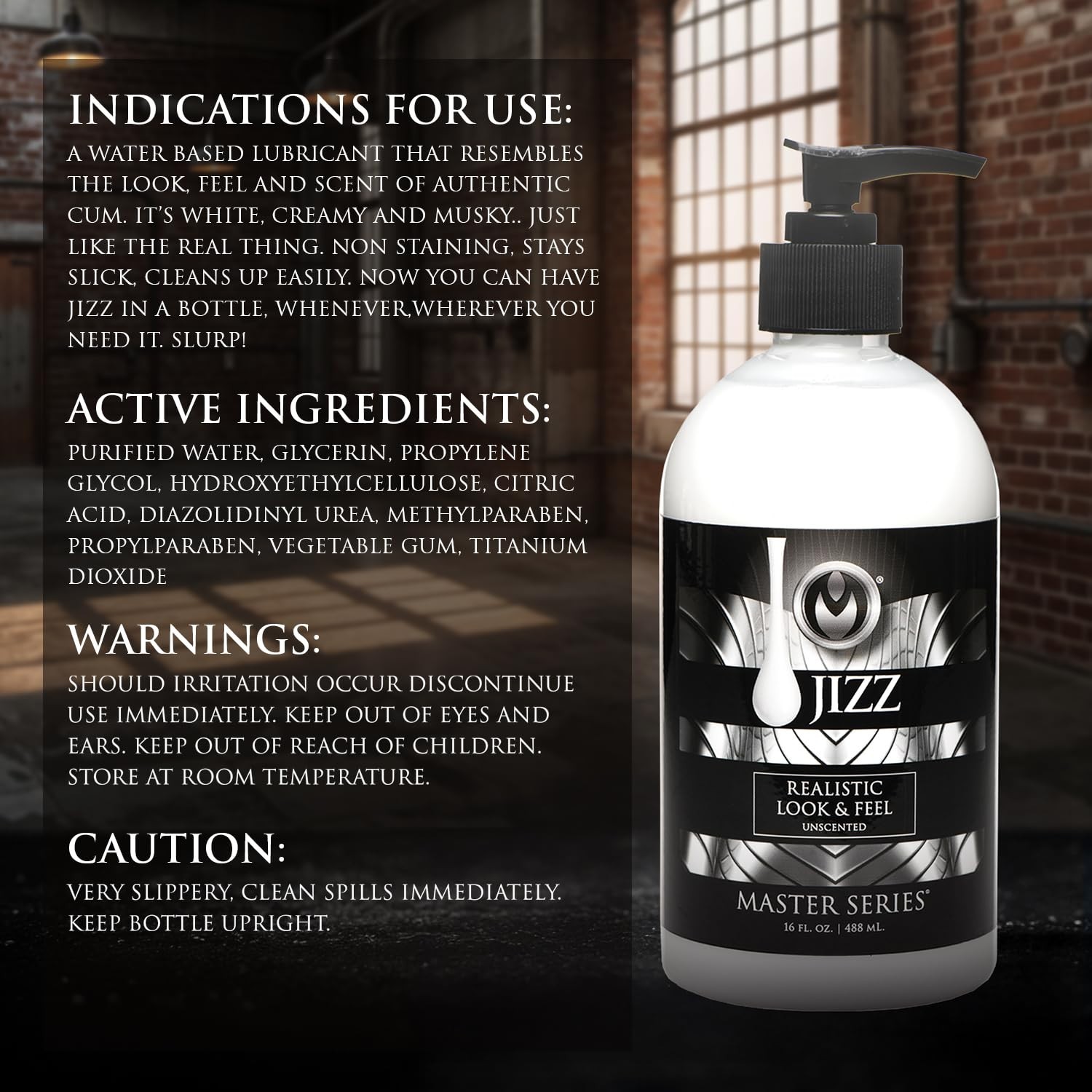 Creamy White Unscented Water-Based Body Glide 16oz for Couples, Massage Lubrican