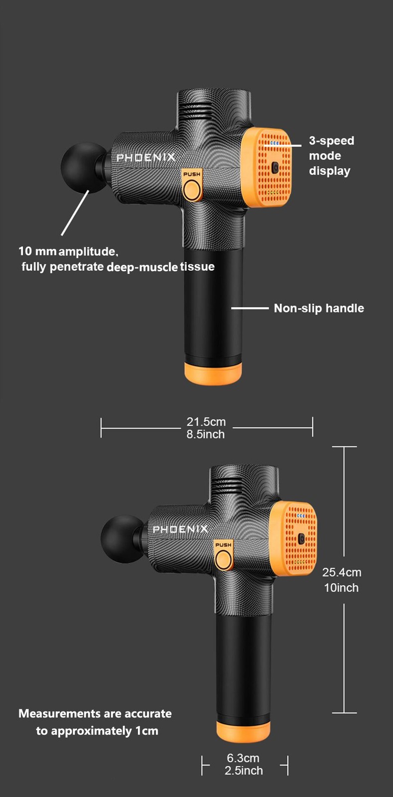 Phoenix A2 Massage Gun – Deep Tissue Handheld Muscle Relaxation Tool