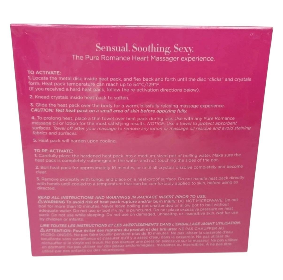 Pure Romance – Reusesble – heart massager – heat pack, new sealed