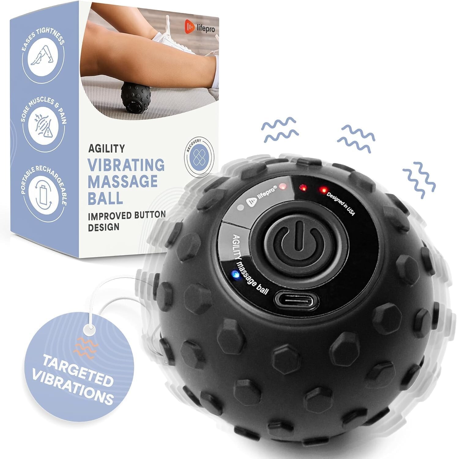 4-Speed Vibrating Massage Ball – Peanut Massager and Vibrating Foam Roller