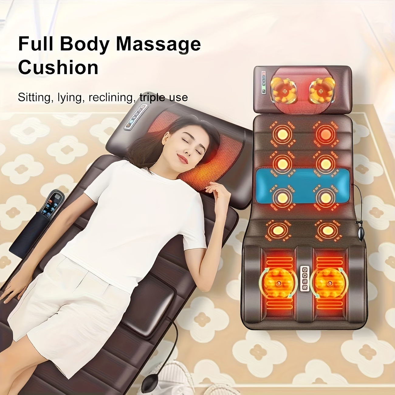 1 Set Of Large Brown Full Body Heating Massagers, 2 Styles Of PU Material, with