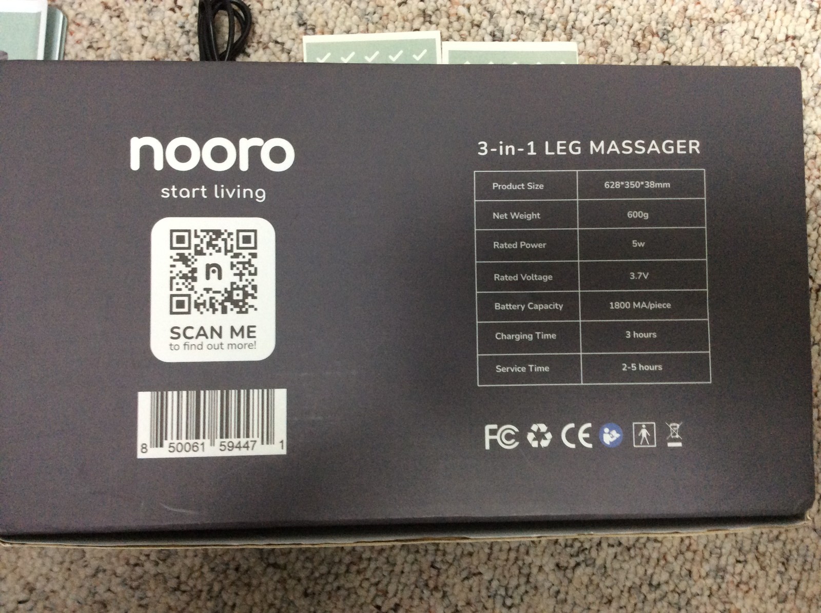 NOORO 3-in-1 Leg Massager Advanced System Vibrating Heat Therapy for Legs