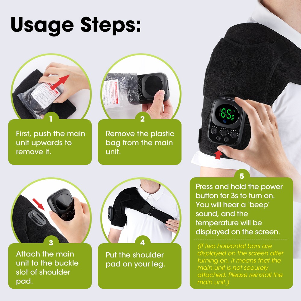 Smart App Controlled Heating Massager High Frequency Vibration Shoulder Care