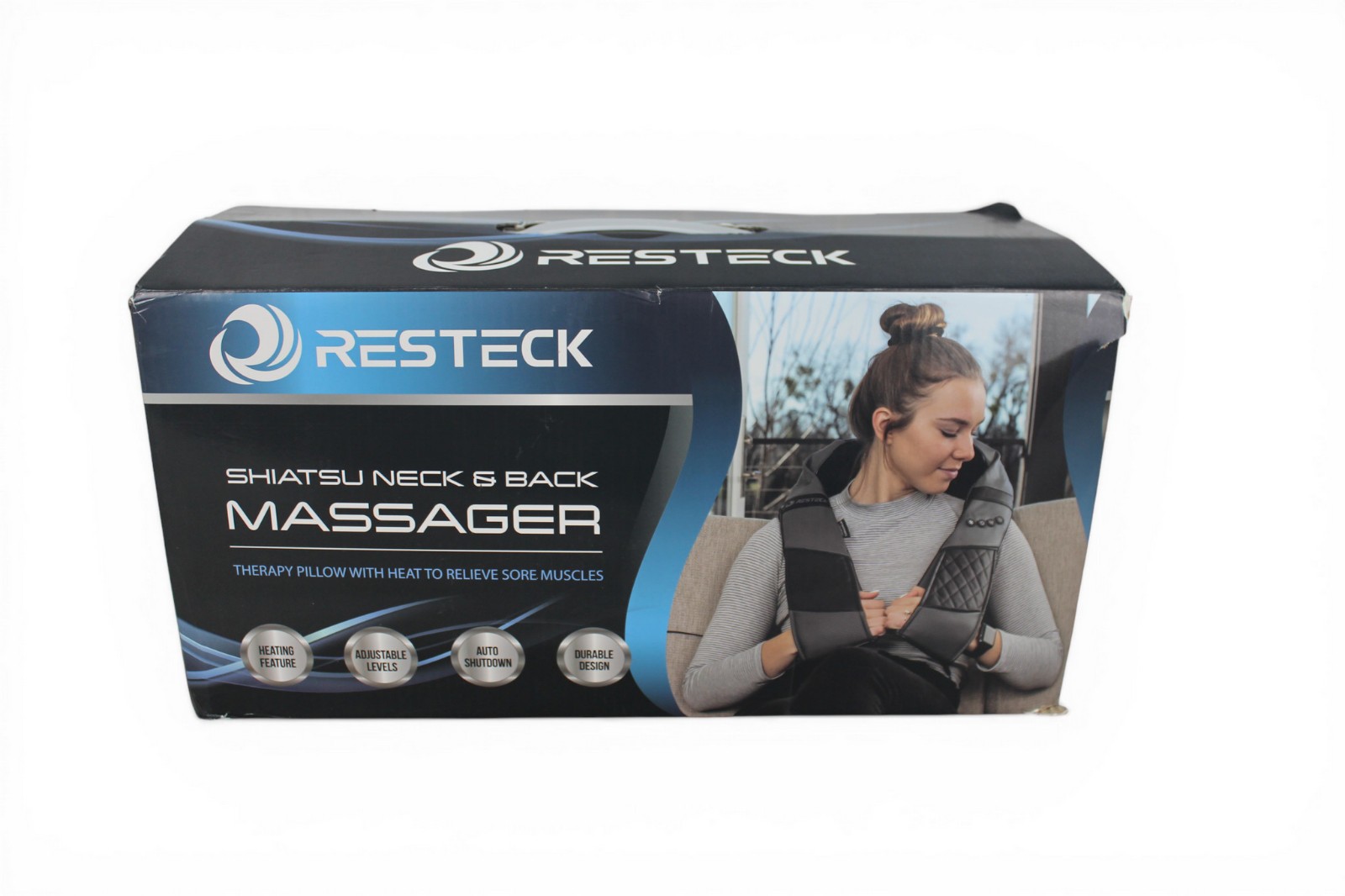 RESTECK Shiatsu Neck & Back Massager w/ Heat Deep Tissue Therapy Pillow
