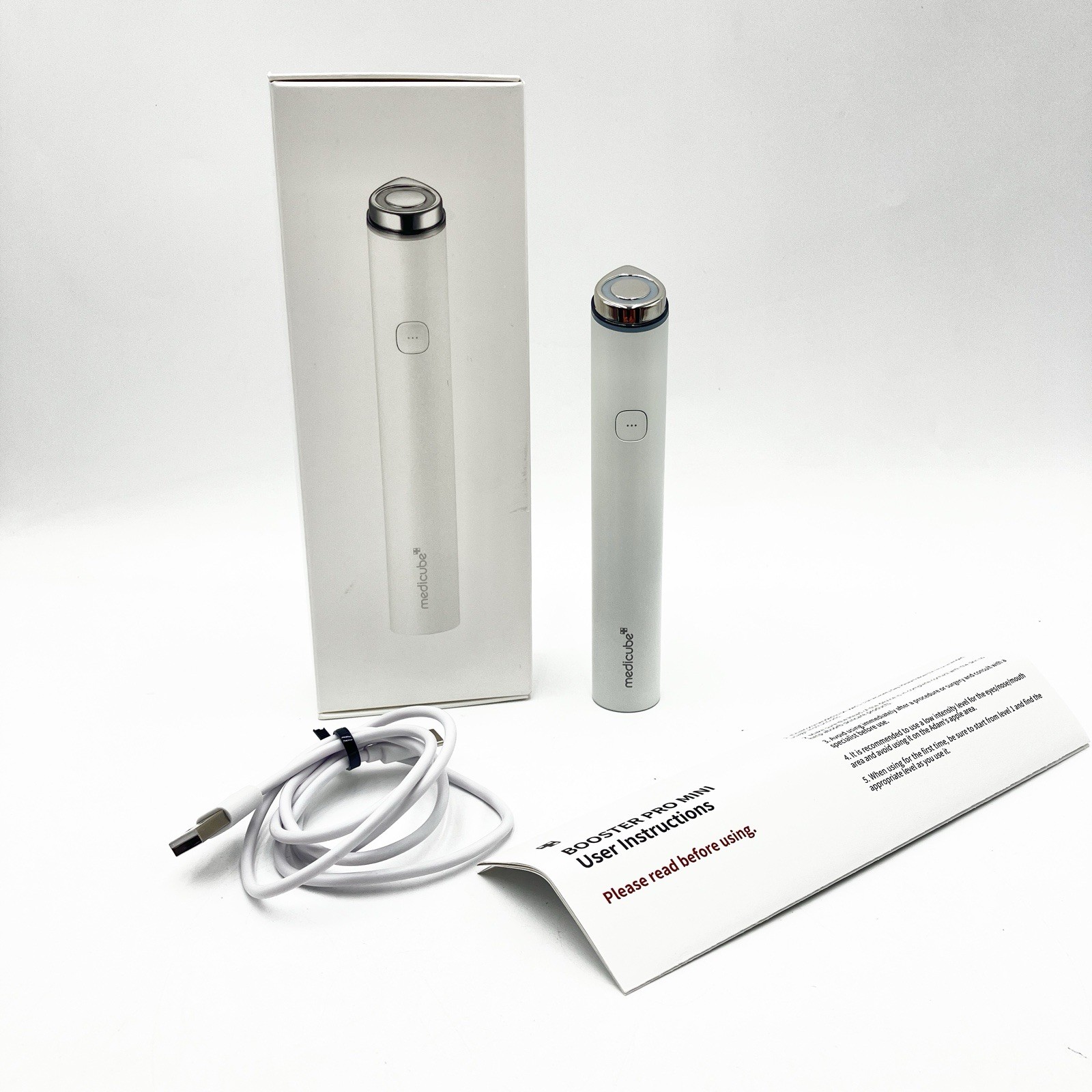 Medicube AGE-R Booster Pro Mini White Facial Skin Care Device Tested Open Box