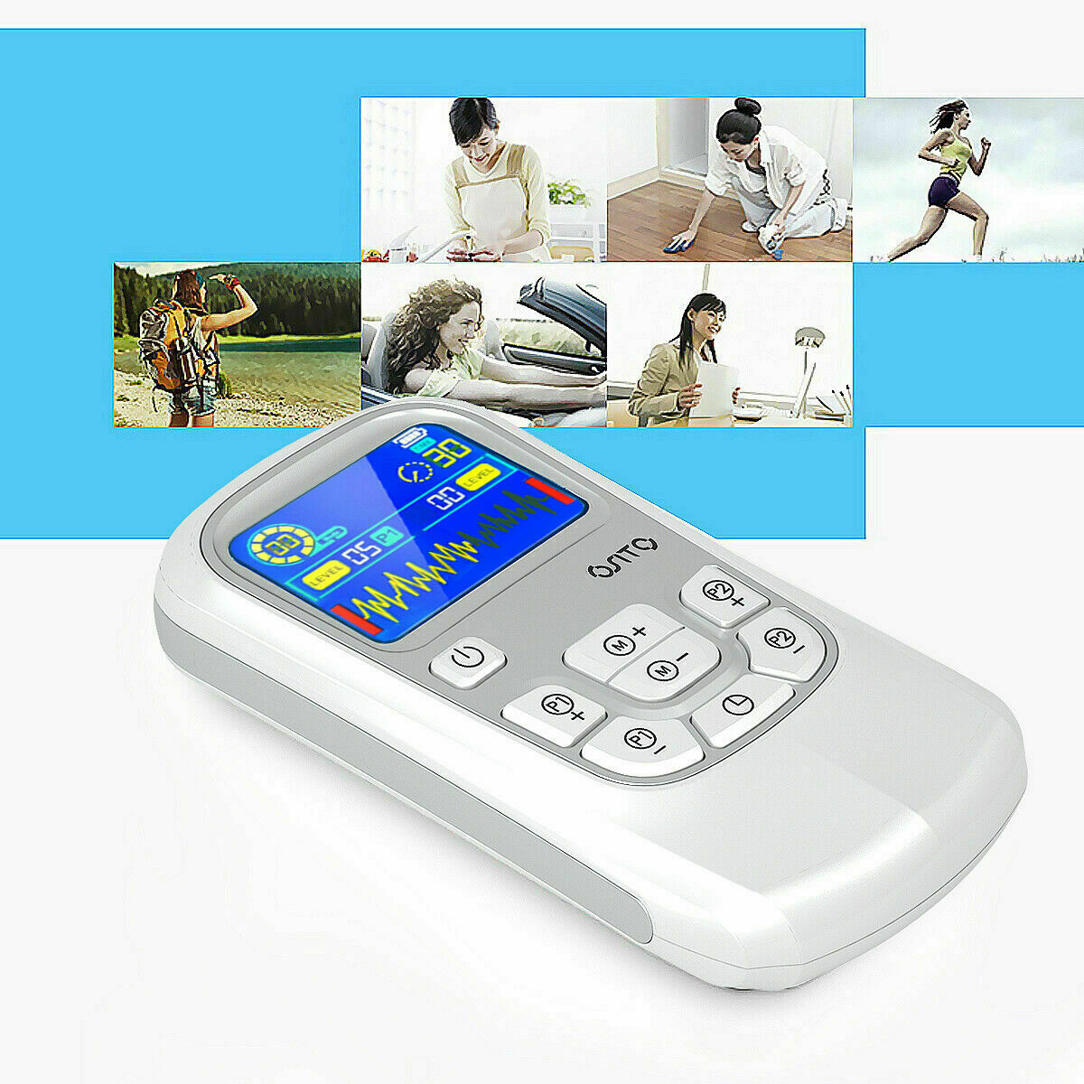 Rechargeable TENS Unit Muscle Stimulator Dual Channel Electronic Body Massager